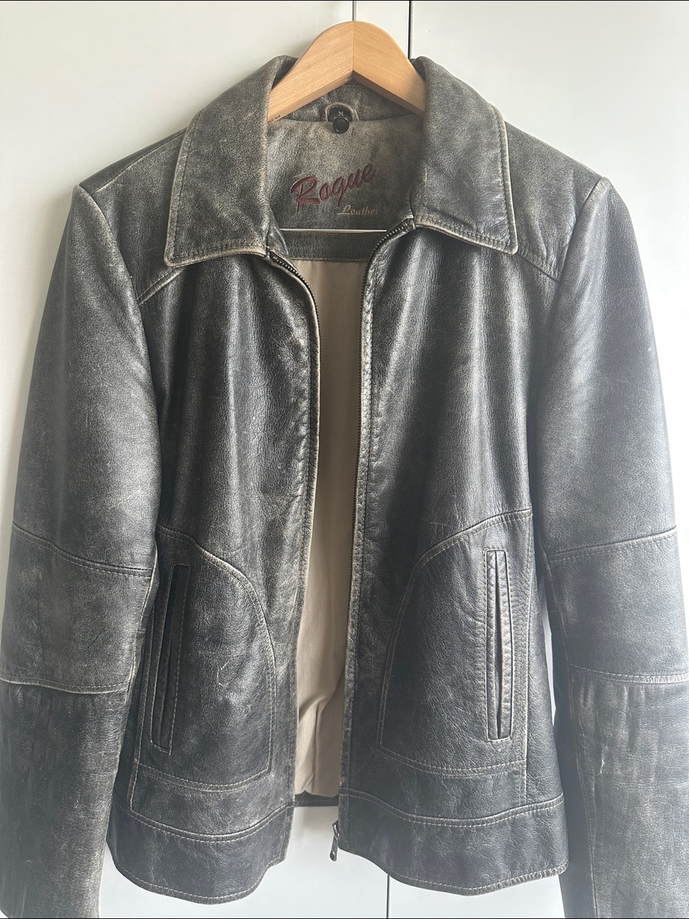 Rogue Black Distressed Leather Jacket